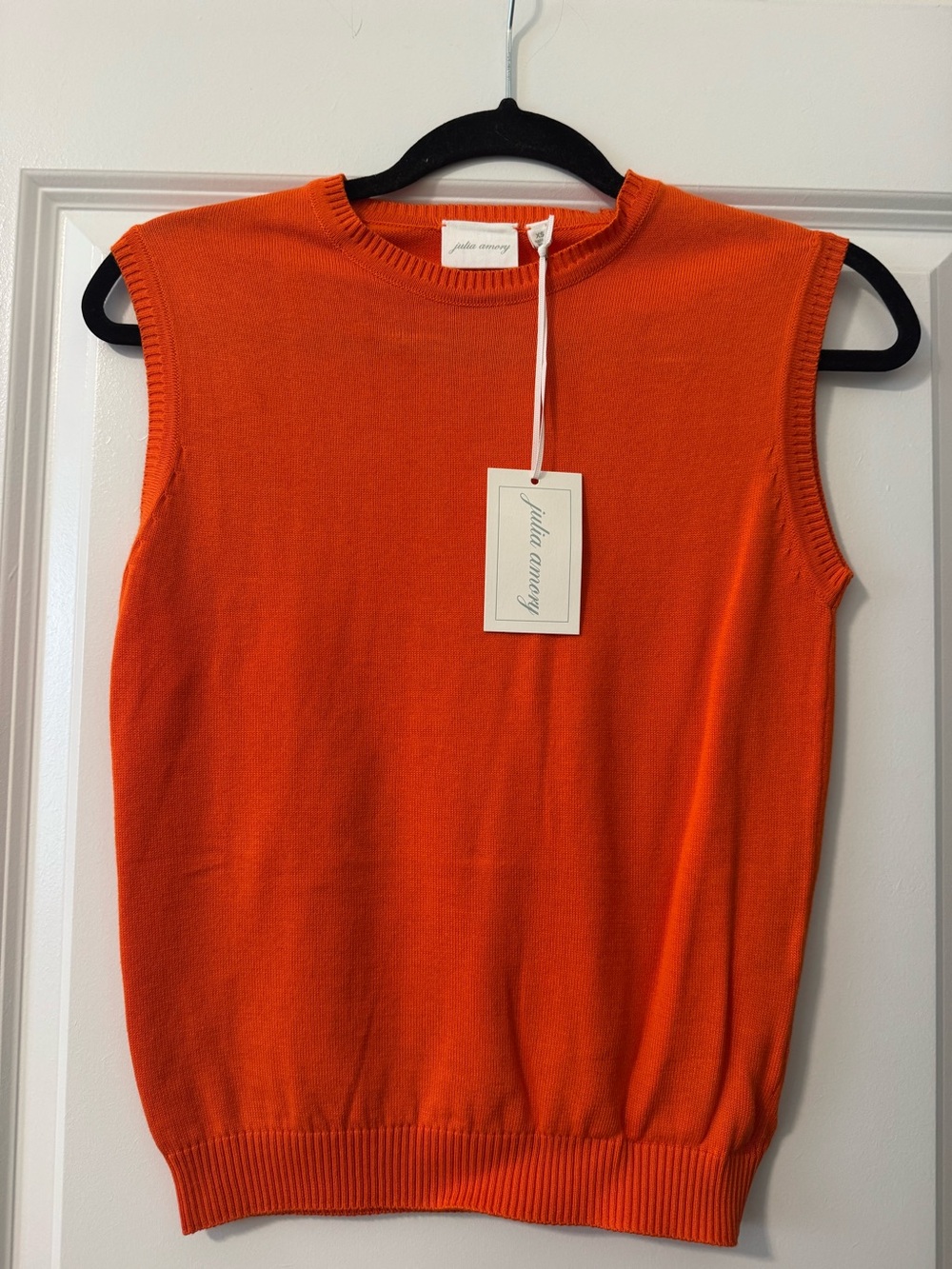 Julia Amory Tippi Top Orange Knit Sleeveless Tank